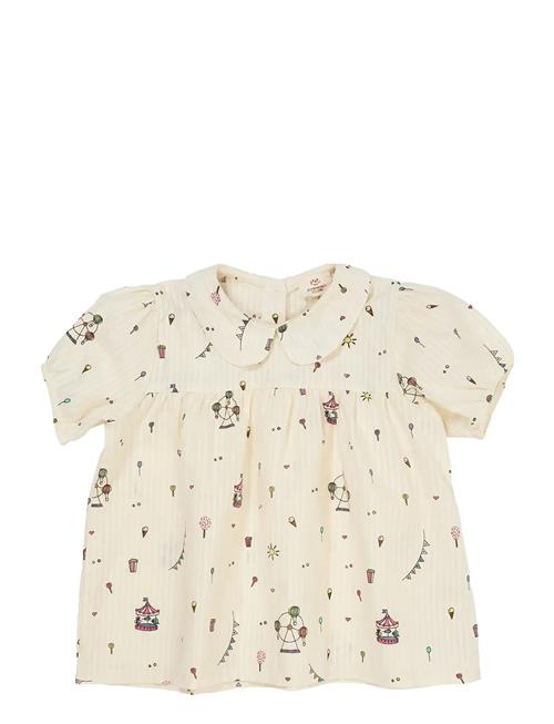 Printed Blouse W. Collar Copenhagen Colors Cream