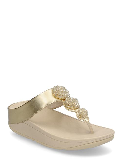 Fino Beadie-Button Metallic Toe-Post Sandals FitFlop Beige