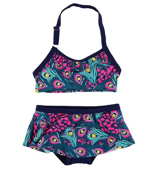 Color Kids Bikini - Tracy - Navy/Pink m. Påfuglefjer