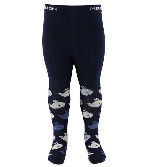 Melton Strømpebukser - Navy m. Hvaler