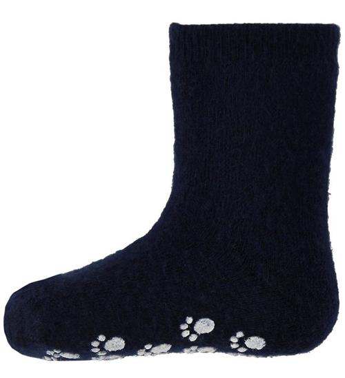 Joha Strømper - Uld - Navy m. Skridsikker bund