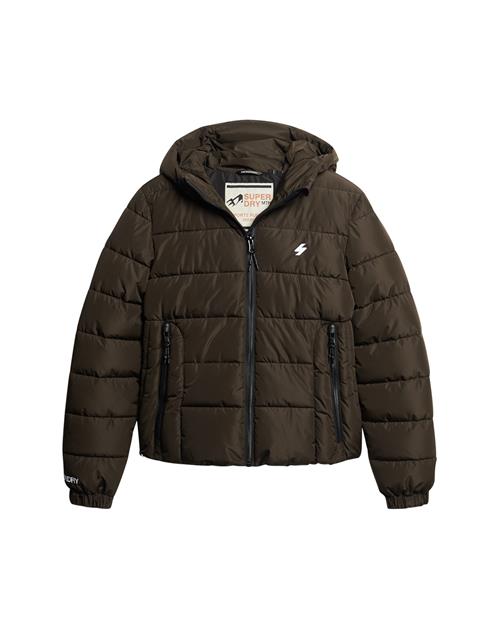Superdry Overgangsjakke 'Spirit'  mørkebrun / hvid