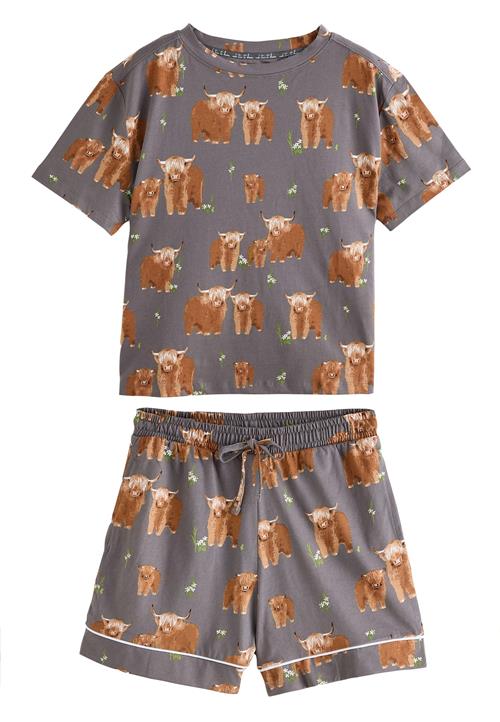 Next Shorty 'Hamish The Highland Cow'  brun / grå / grøn / hvid