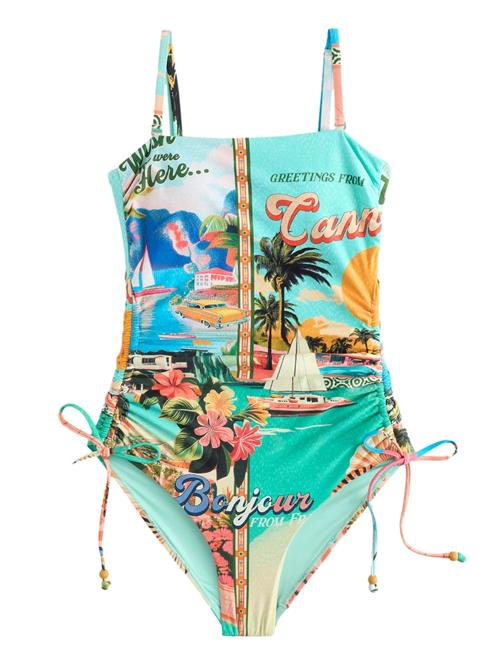 Next Badedragt  blå / mint / orange / hvid