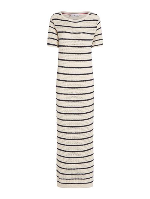 TOMMY HILFIGER Strikkjole 'POINTELLE'  elfenben / marin