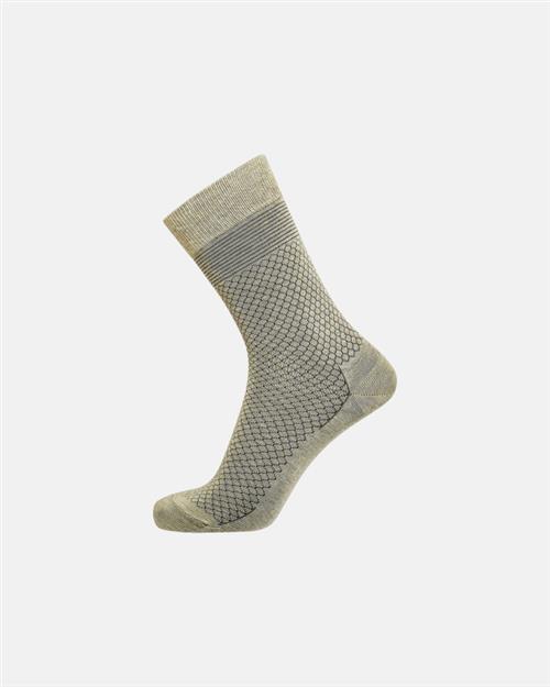 Strømper | bomuld | beige med mønster