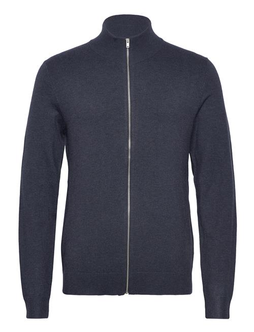 Melange Zip Cardigan Knit Lindbergh Navy
