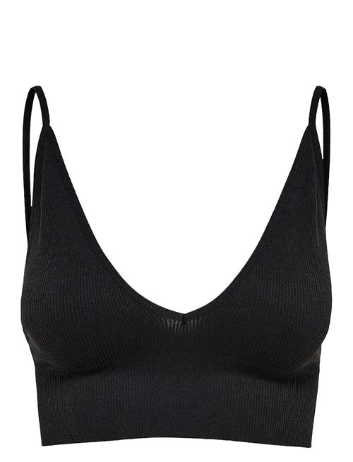 Onlvicky Rib Seamless Vneck Top Noos Acc ONLY Black