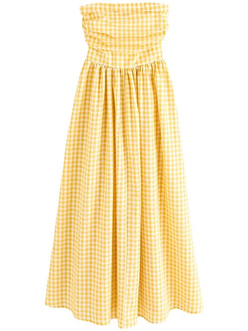 Next Sommerkjole  citron / pastelgul / hvid