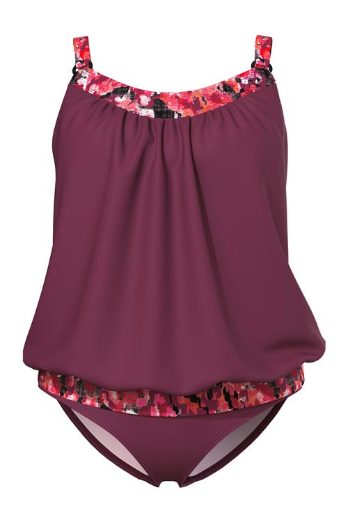 Ulla Popken Tankini  rød / mørkerød / sort / hvid