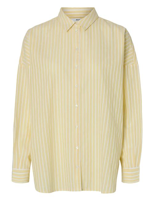 Slfemma-Sanni Ls Striped Shirt Noos Selected Femme Yellow