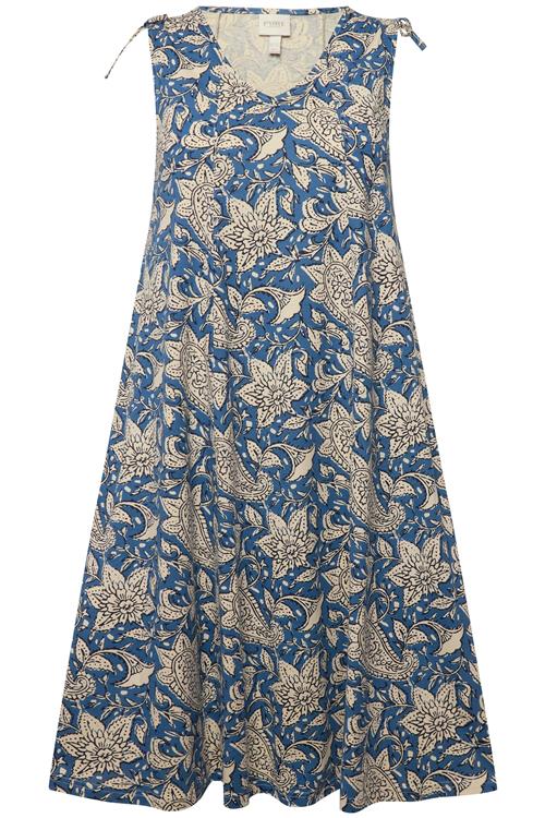 Ulla Popken Sommerkjole  creme / røgblå / sort