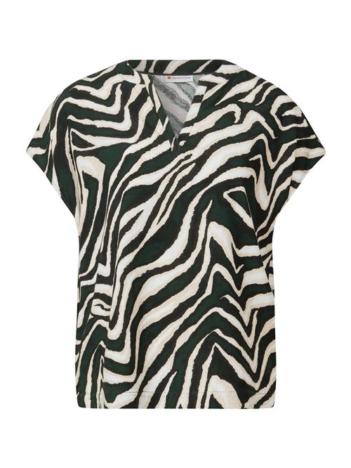 STREET ONE Bluse  creme / mørkegrøn / sort / hvid