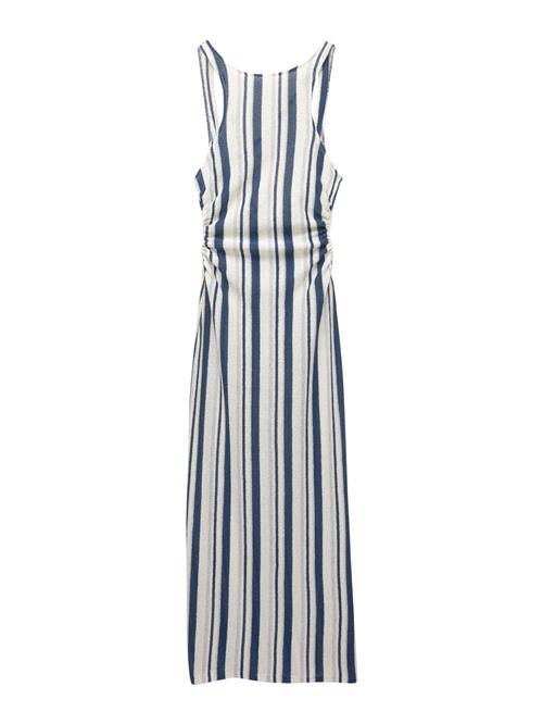 Pull&Bear Strikkjole  ecru / navy / lyseblå / lysegrå