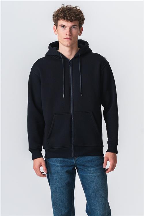 Relaxed Zip Hoodie - Navy - 2XL - TeeShoppen