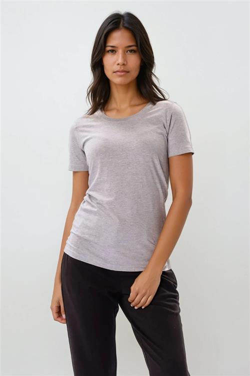 Fitted T-shirt - Oxford Grå - Dame - M - TeeShoppen