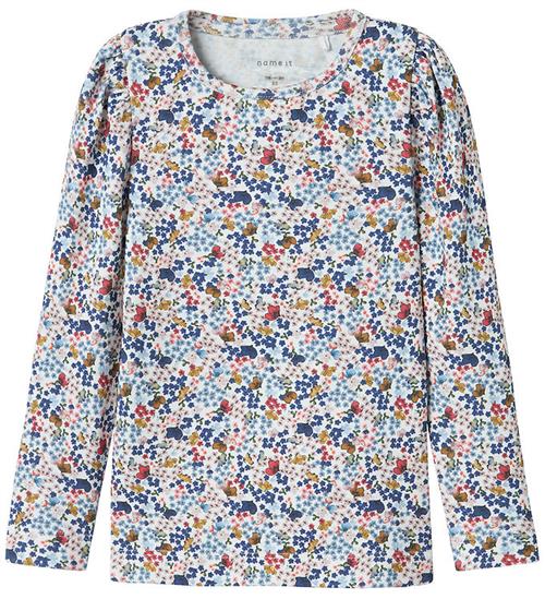 Name It Bluse - NmfKyla - Cloud Dancer m. Blomster