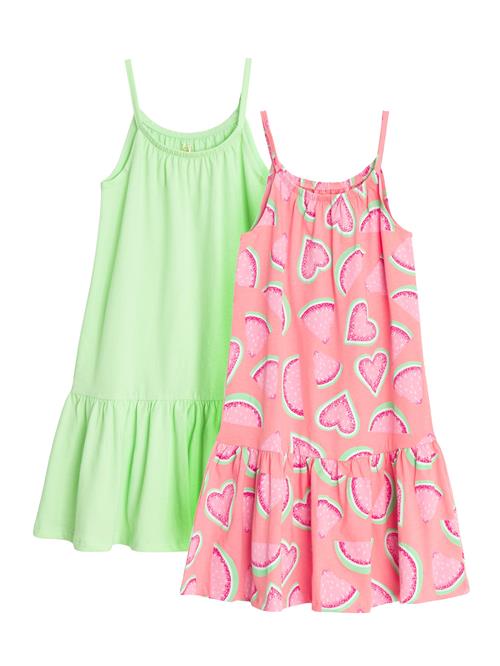Cool Club Kjole  grøn / pink / lys pink