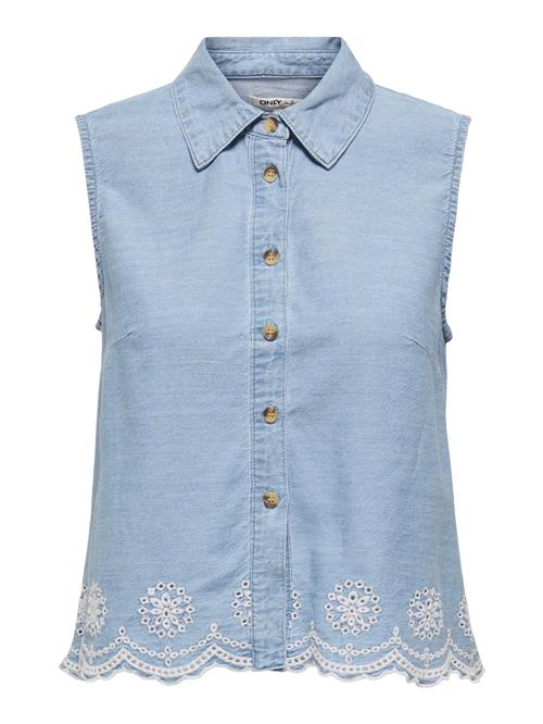 ONLY Bluse 'ONLMOON'  lyseblå / hvid