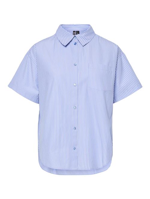 PIECES Bluse 'PCFemme'  blå / hvid