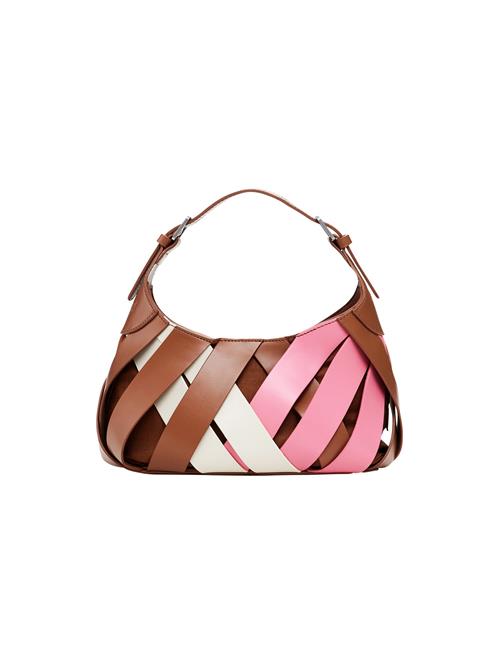Desigual Håndtaske  brun / pink / hvid