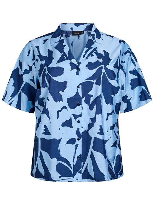 Zizzi Bluse 'Eclaru'  lyseblå / mørkeblå