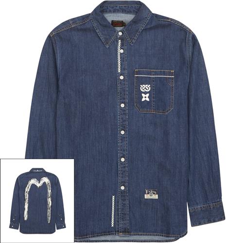 Evisu Daicook Printed Denim Skjorte