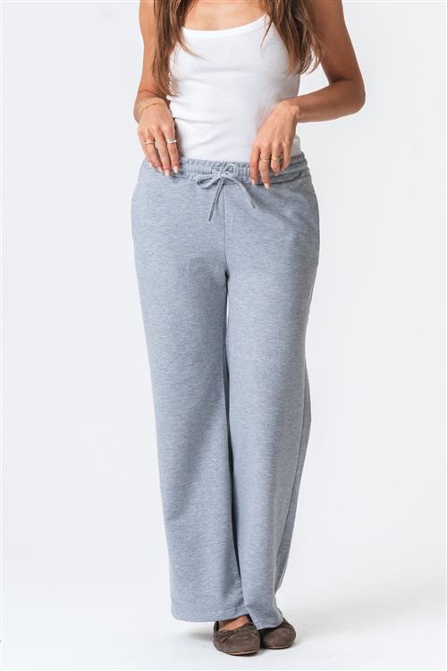 Sweatpants Wide - Grå Melange - XL - TeeShoppen