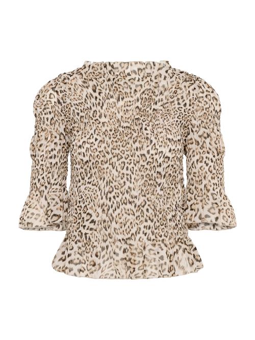 SOAKED IN LUXURY Bluse 'Anaya Olympia'  creme / camel / mørkebrun