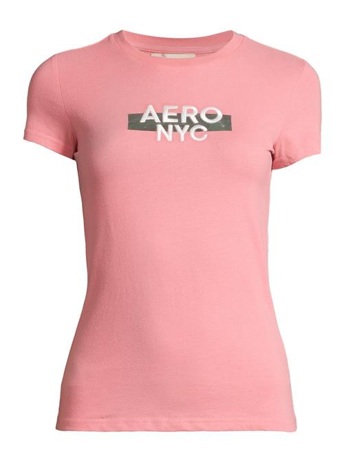 AÉROPOSTALE Shirts 'JUL'  mudderfarvet / gammelrosa / hvid