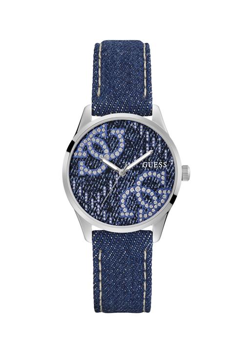 GUESS Analogt ur 'G Stitch'  blue denim / sølv
