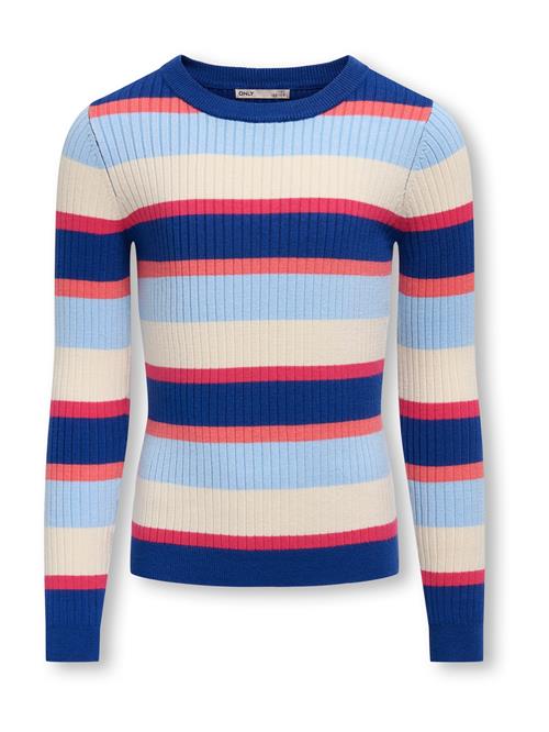ONLY GIRLS Pullover 'KOGKAROL'  beige / blå / lys rød