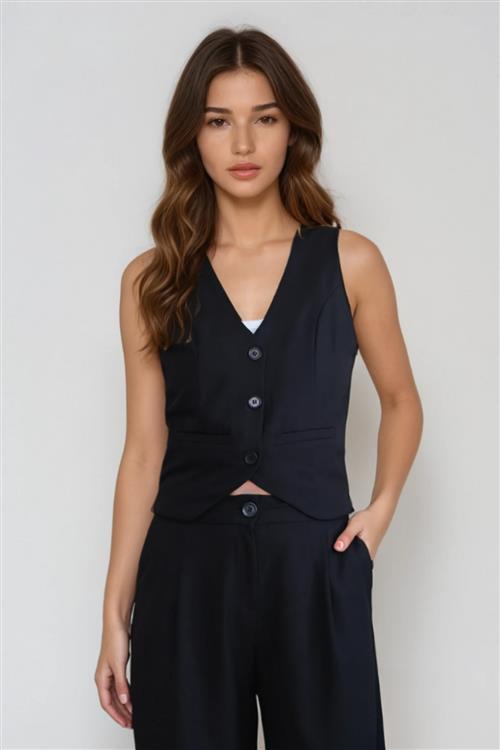 Natalie Vest - Sort - S - TeeShoppen