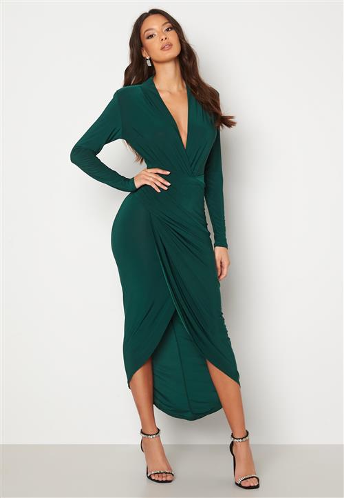 John Zack Long Sleeve Rouch Dress