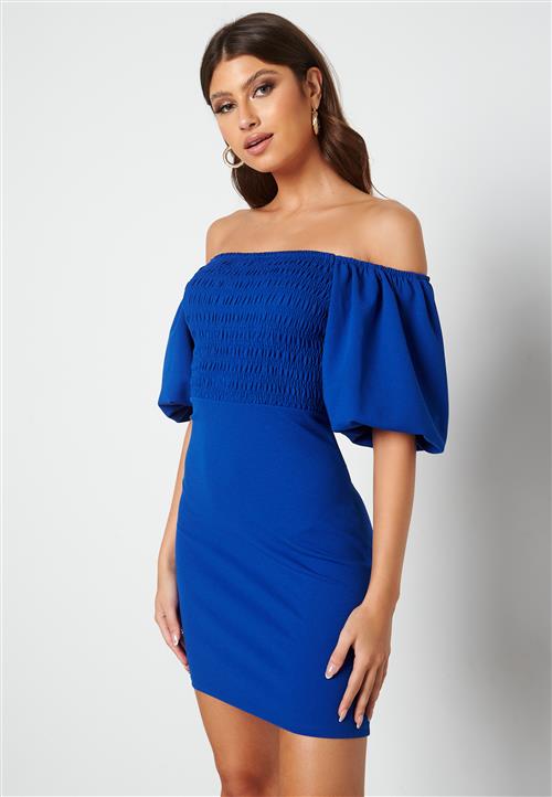 BUBBLEROOM Jenni off shoulder puff sleeve dress