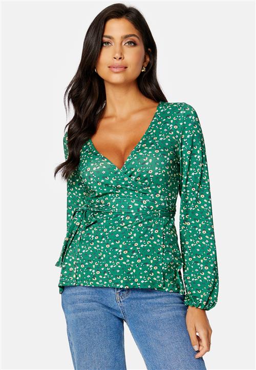 Happy Holly Amanda puff sleeve wrap top