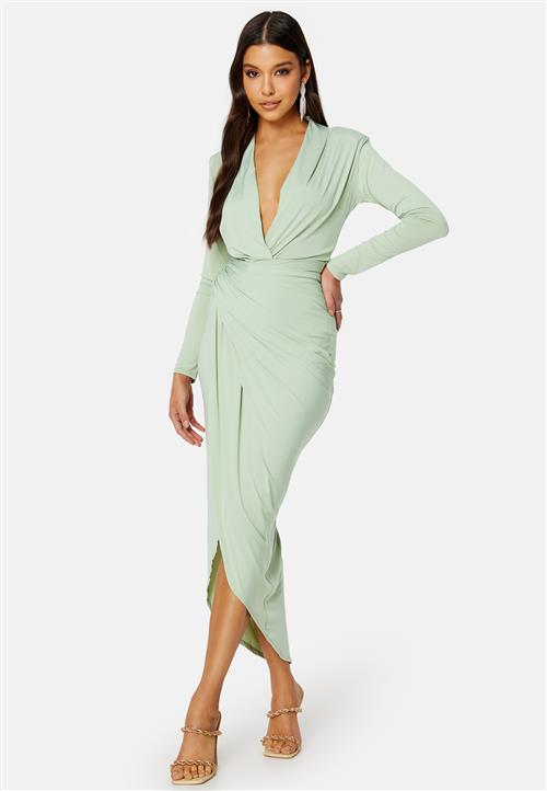 John Zack Long Sleeve Rouch Dress