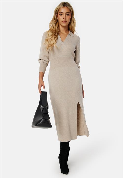 VILA Marla L/S Collar Long Knit Dress