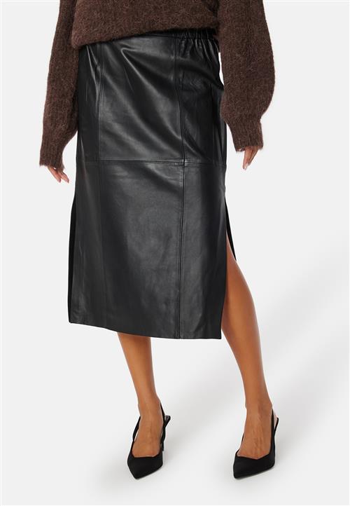 SELECTED FEMME Fianna HW Midi Leather Skirt