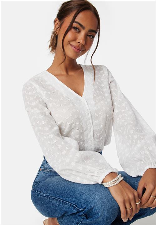 Happy Holly Broderie Anglaise V-Neck Blouse
