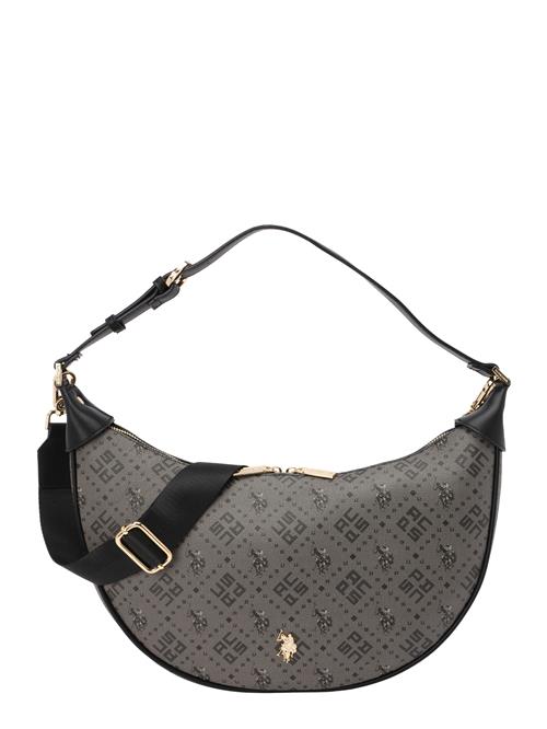 U.S. POLO ASSN. Skuldertaske 'New Hampton'  grå / sort