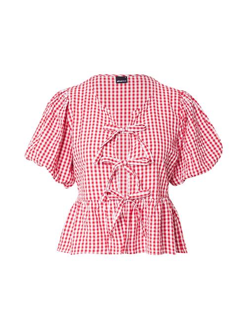 Gina Tricot Bluse  rød / melon / hvid