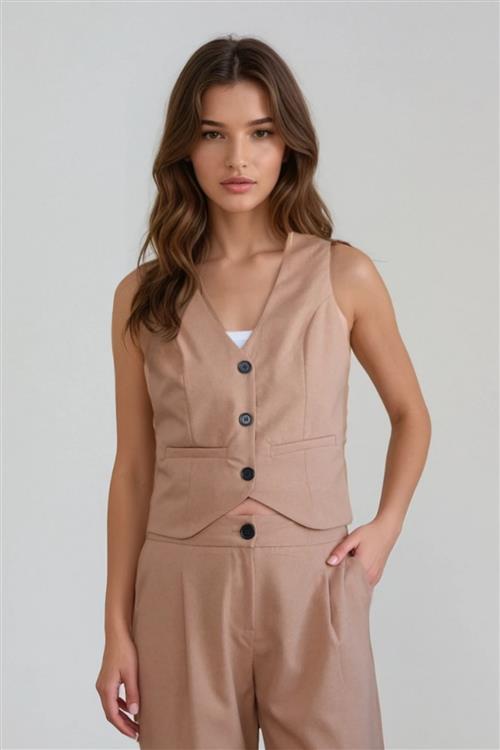 Natalie Vest - Lysebrun - M - TeeShoppen
