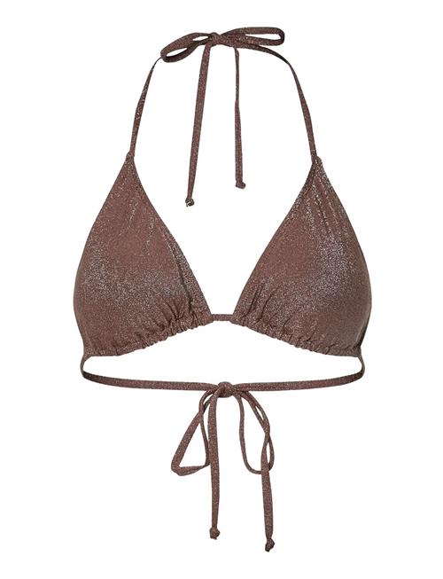 Pclaomi Lurex Bikini Triangle Top Bc Pieces Brown