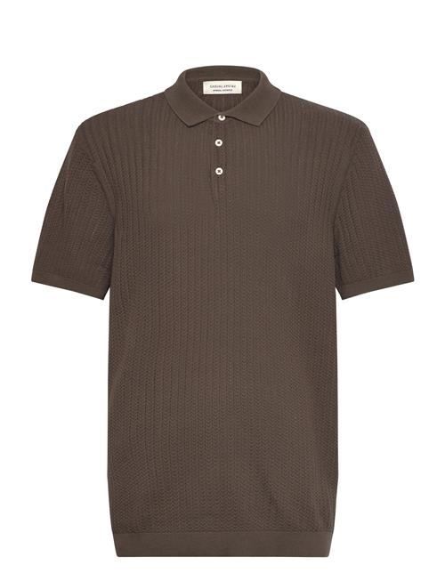 Cfkarl Structured Knit Polo Casual Friday Brown