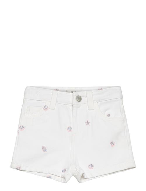 Se Printed Denim Shorts Mango White ved Booztlet