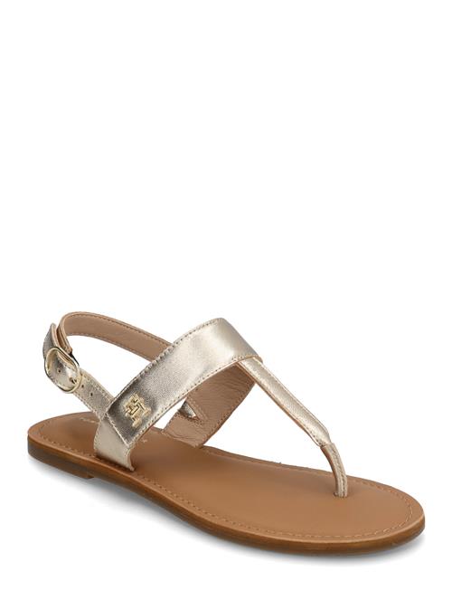 Metallic Leather Thong Sandal Tommy Hilfiger Beige