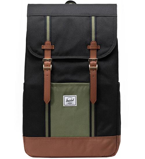 Herschel Rygsæk - Retreat - Black/Four Leaf Clover/Saddle Brown