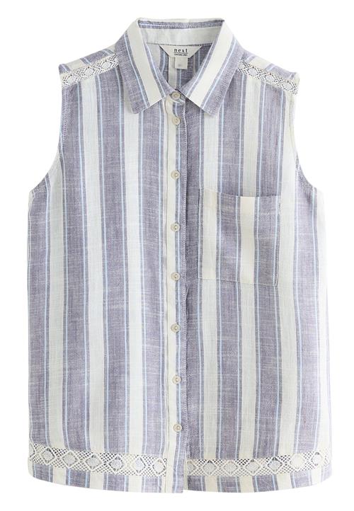 Next Bluse  lyseblå / hvid