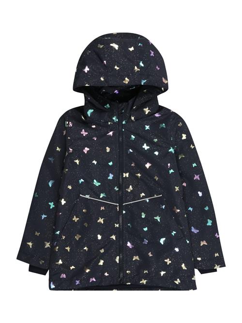NAME IT Overgangsjakke 'NMFMAXI LI JACKET FOIL AOP'  safir